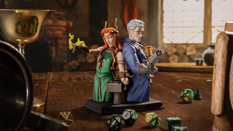 New Product Announcement - Critical Role: Vox Machina Origins - Keyleth and Percival Fredrickstein von Musel Klossowski de Rolo III Bust