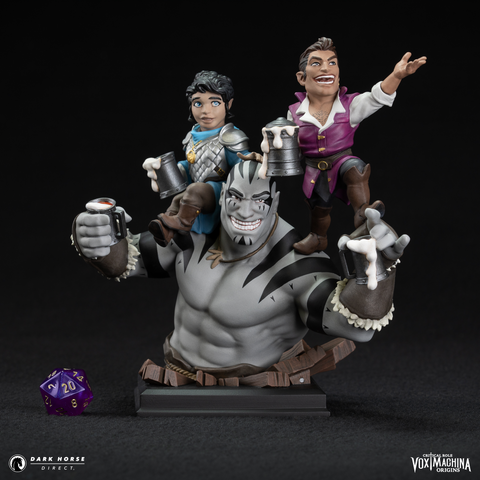 Critical Role: Vox Machina Origins - Grog Strongjaw, Pike Trickfoot, and Scanlan Shorthalt Bust