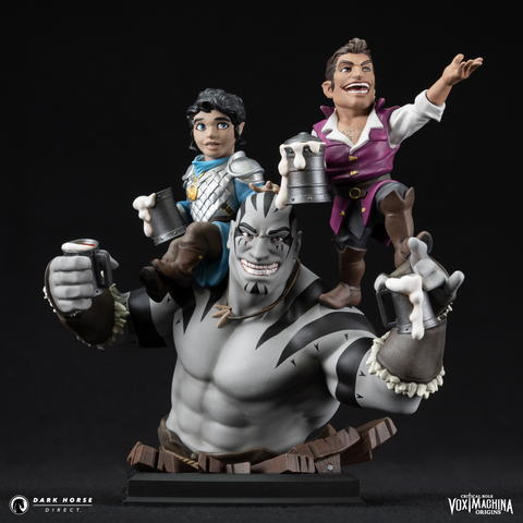 Critical Role: Vox Machina Origins - Grog Strongjaw, Pike Trickfoot, and Scanlan Shorthalt Bust