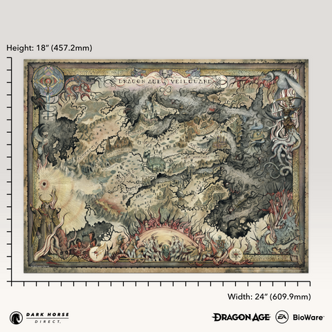 Dragon Age: The Veilguard - Thedas Map Fine Art Print