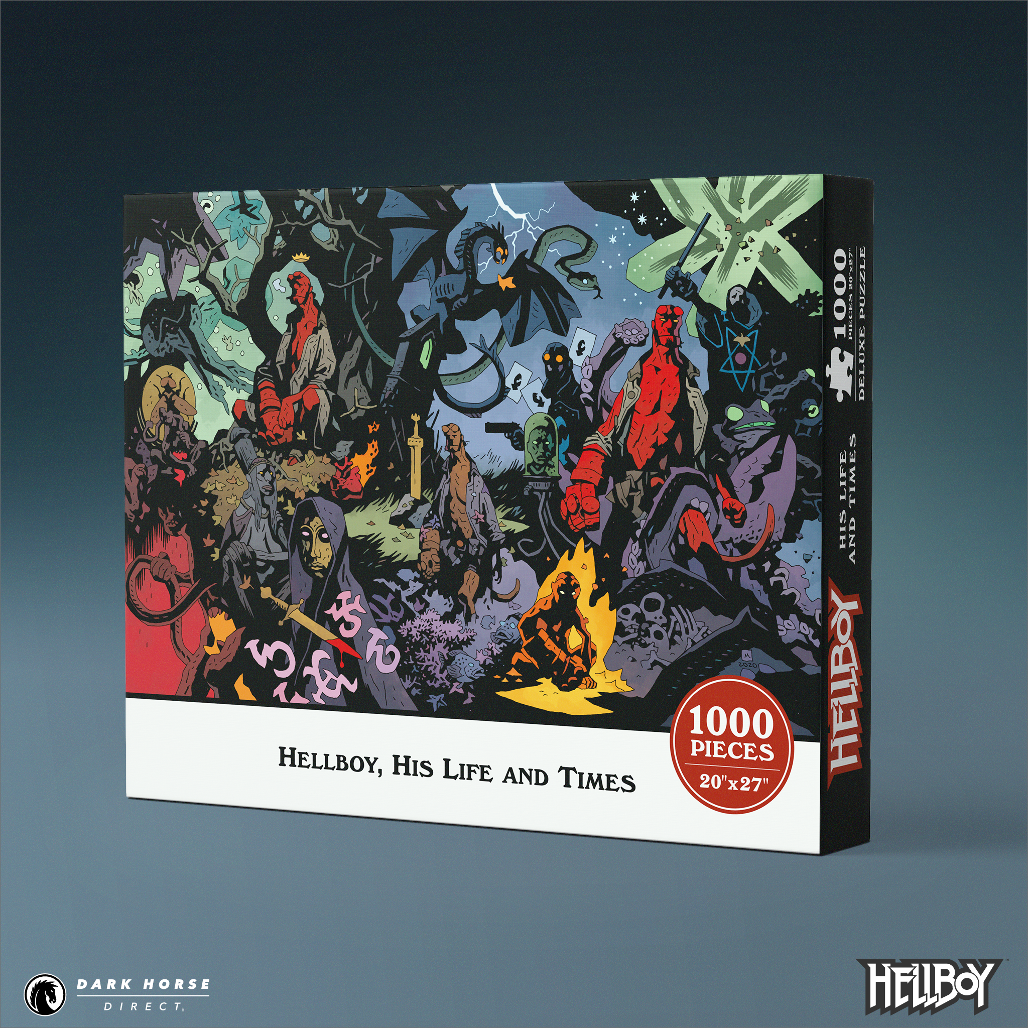 Hellboy Puzzle 1000 Pezzi - Deluxe 50,8x68,6 Cm, Creato Con Mike Mignola, Finitura Opaca