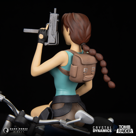 TOMB RAIDER: Lara Croft - Classic Motorbike Premium Statue