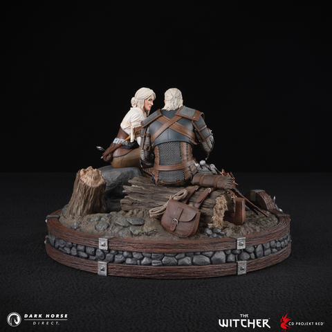 The Witcher: Geralt and Ciri Fireside Premium Statue