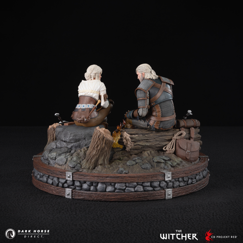 The Witcher: Geralt and Ciri Fireside Premium Statue