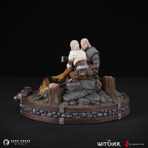 The Witcher: Geralt and Ciri Fireside Premium Statue