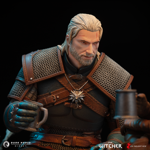 The Witcher: Geralt and Ciri Fireside Premium Statue
