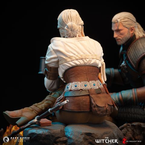 The Witcher: Geralt and Ciri Fireside Premium Statue