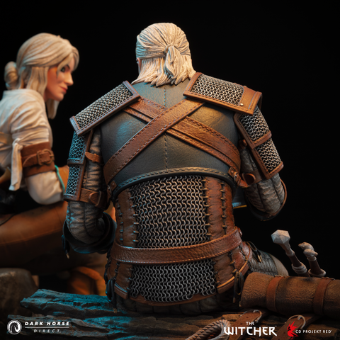 The Witcher: Geralt and Ciri Fireside Premium Statue