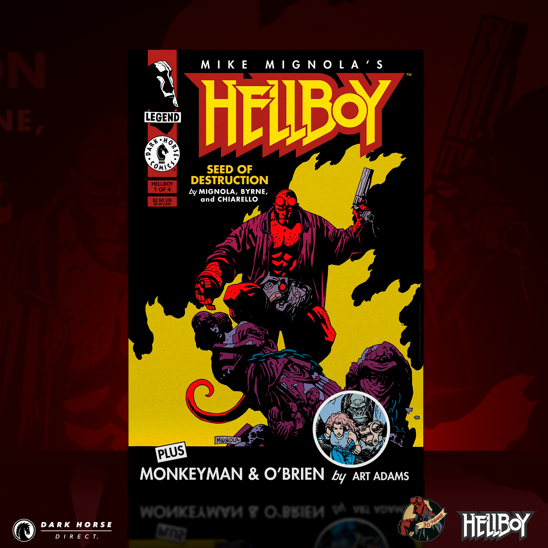 HELLBOY シードオブディストラクション ブック＆フィギュアセット限定 希少 Hellboy 30th Anniversary: Seed of Destruction #1 Screenprint