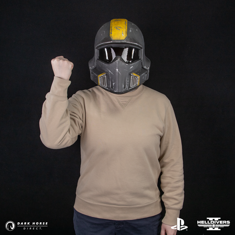 Helldivers 2: B-01 Tactical Helmet 1:1 Scale Replica - Battle Damaged Edition