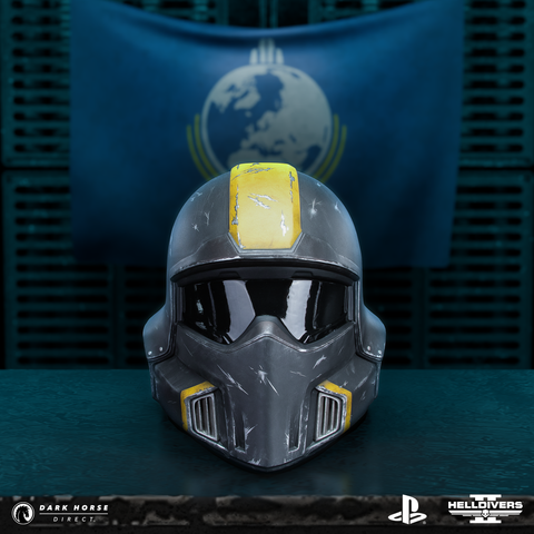 Helldivers 2: B-01 Tactical Helmet 1:1 Scale Replica - Battle Damaged Edition