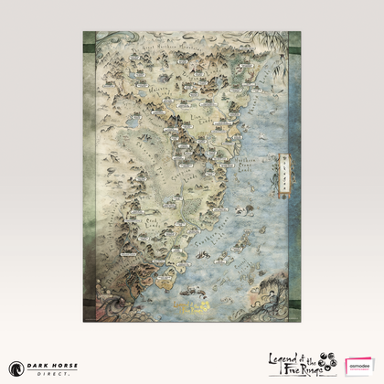 Five Rocks Map Legend of the Five Rings: Map of Rokugan Fine Art Print – Dark Horse Direct