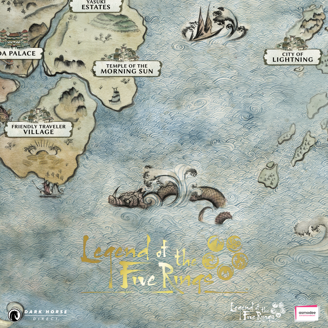 Five Rocks Map Legend of the Five Rings: Map of Rokugan Fine Art Print – Dark Horse Direct