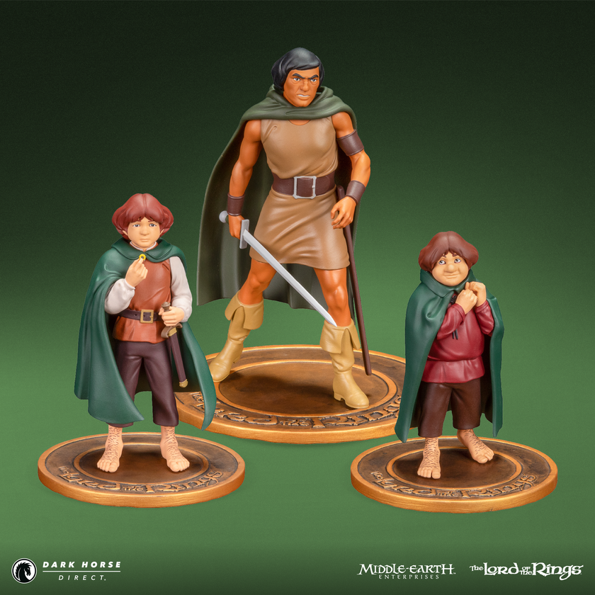 The Lord of the Rings™ Animated Film PVC Figure Set: Frodo, Aragorn, a ...