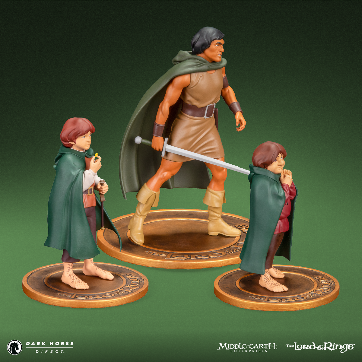 The Lord of the Rings™ Animated Film PVC Figure Set: Frodo, Aragorn, a ...