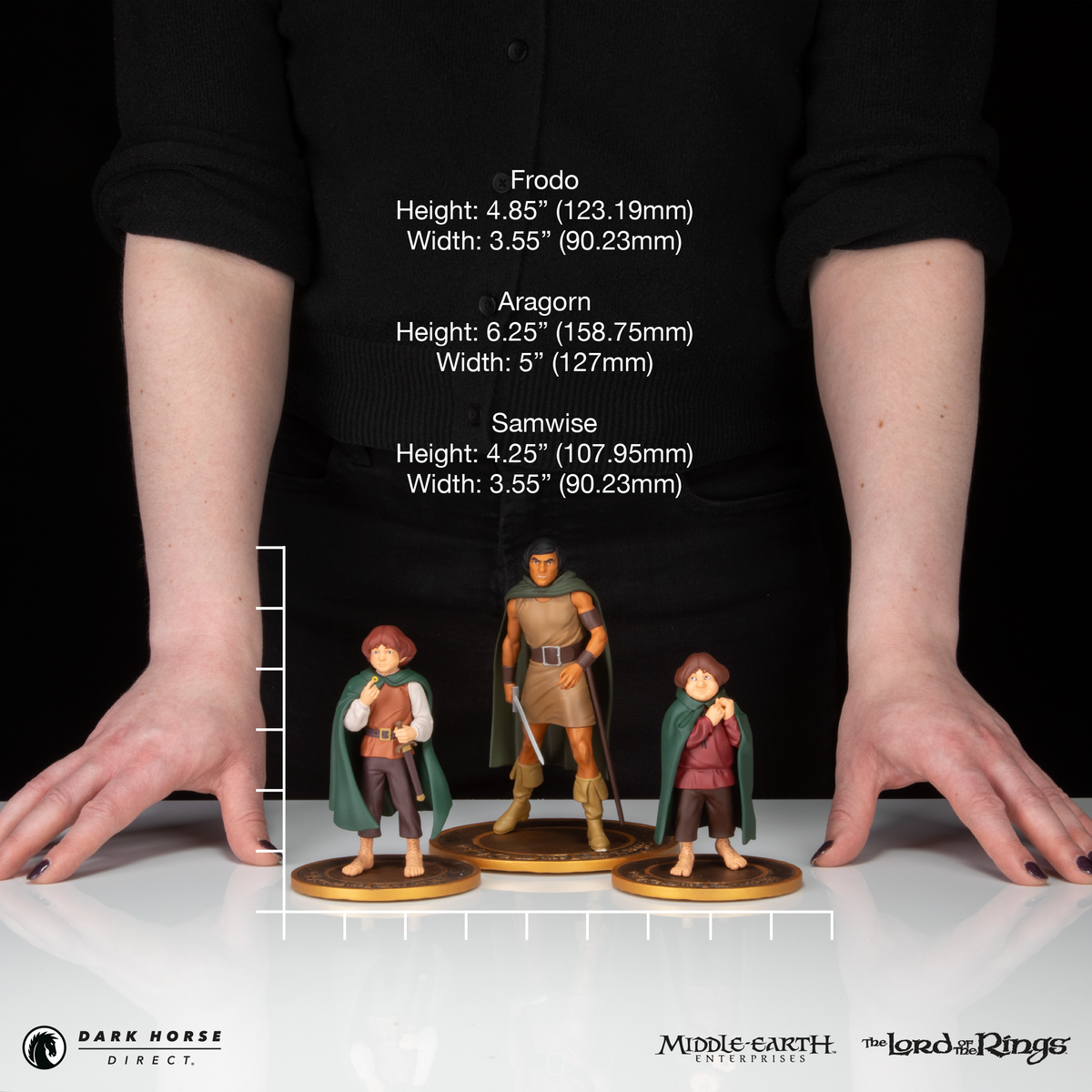 The Lord of the Rings™ Animated Film PVC Figure Set: Frodo, Aragorn, a ...
