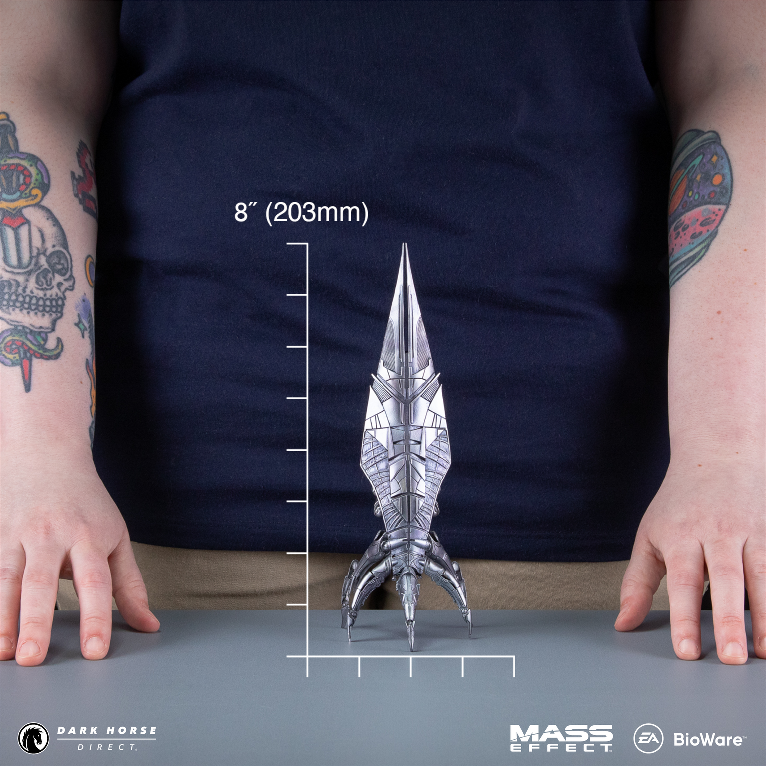 Mass Effect – Réplica De Nave Reaper Sovereign De 8 Pulgadas | Figura De PVC Detallada De La Nave Insignia De Saren Arterius, Ideal Para Coleccionistas