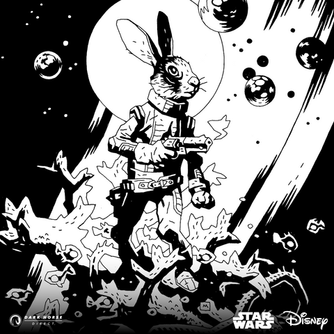 Star Wars: Hyperspace Stories Annual--Jaxxon 2023 (Mike Mignola Black & White Exclusive Variant)
