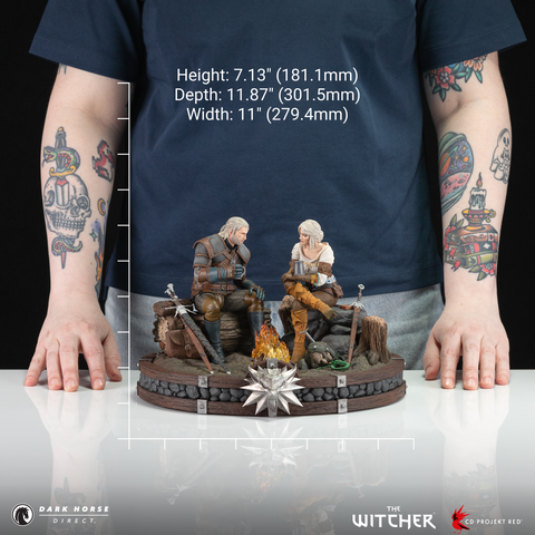 The Witcher: Geralt and Ciri Fireside Premium Statue