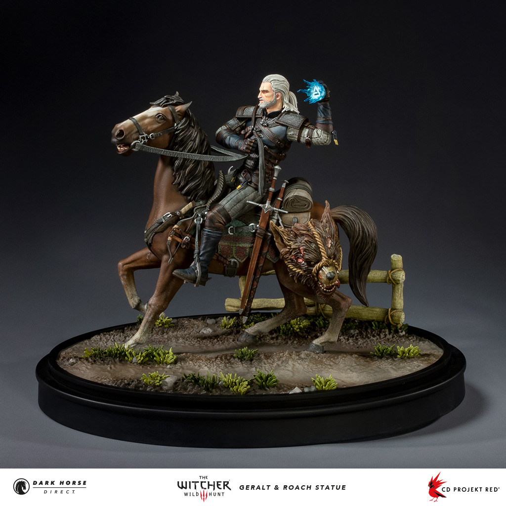 The Witcher 3 Wild Hunt Geralt & Roach Statue Dark Horse Direct